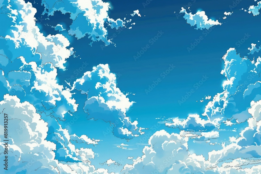 Poster a serene image of clouds in the sky, perfect for background use