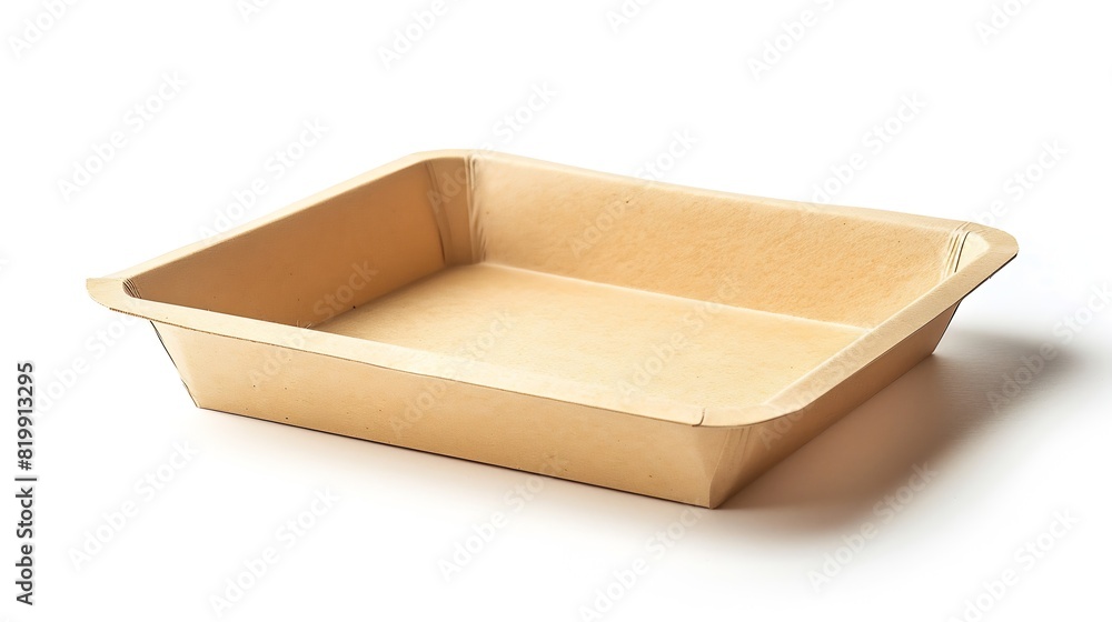 Poster paper food tray isolated on white background : generative ai