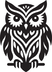 Obraz premium Eagle owl abstract minimal vector illustration logo or icon, clip art, drawing isolated on white background