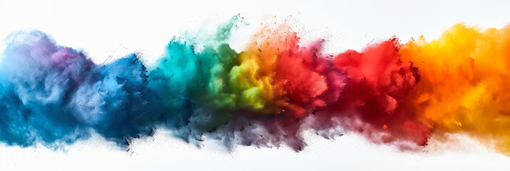 A colorful explosion of smoke and dust