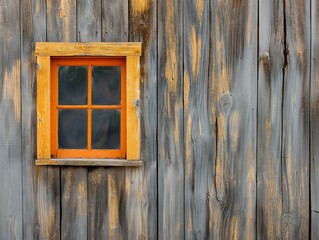 A window with a wooden frame and a wooden wall