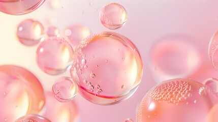 Oil bubbles collagen skin serum. concept skin care cosmetics.