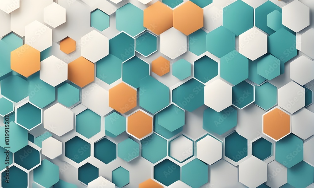 Poster hexagons geometric abstract background with simple hexagonal elements