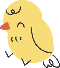 Cute easter chick illustration vector