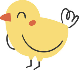 Cute easter chick illustration vector