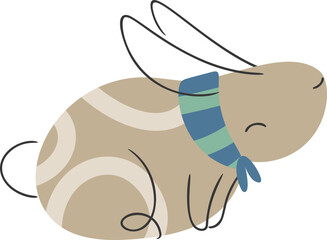 Cute easter rabbit illustration vector