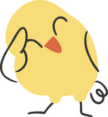 Cute easter chick illustration vector