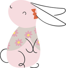 Cute easter rabbit illustration vector