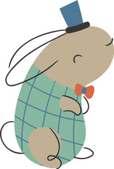Cute easter rabbit illustration vector