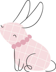 Cute easter rabbit illustration vector