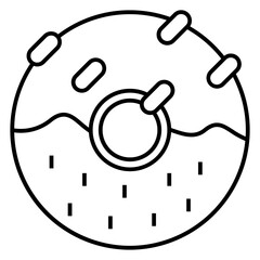 glazed cake with a hole vector icon