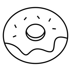 glazed cake with a hole vector icon