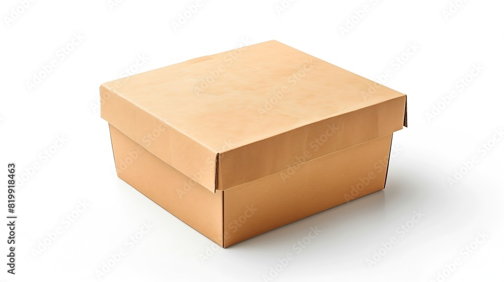 Poster Takeaway cake box isolated on white background with clipping path : Generative AI