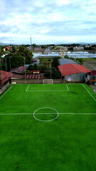 Aerial view of Mini Football field, soccer