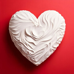 printed heart on white background,Red heart on a white background with splashes and drops of red paint. Valentine's day card. Valentine's day. Love concept. ,generate ai

