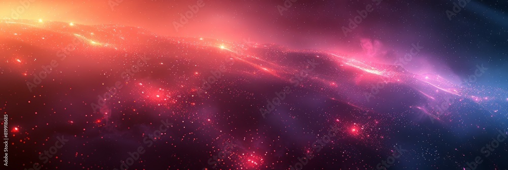 Poster Multiple colorful lights blur together in the darkness, creating a vibrant and dynamic display