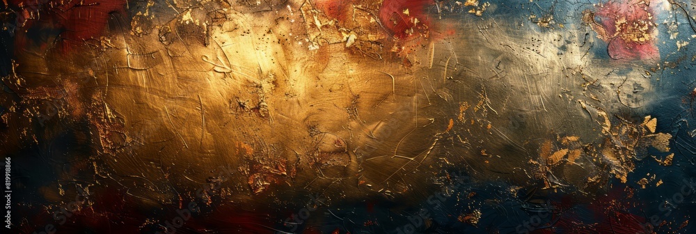 Poster detailed close up view of a vibrant gold cloth with intricate textures and patterns