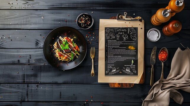 Restaurant cafe menu template design Food flyer : Generative AI