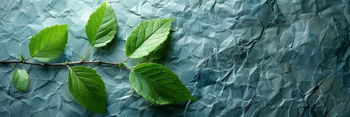 Leaves on a branch in a blurred effect