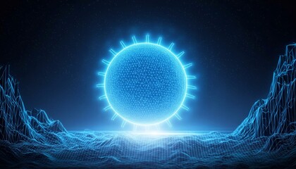 The moon in dark sky