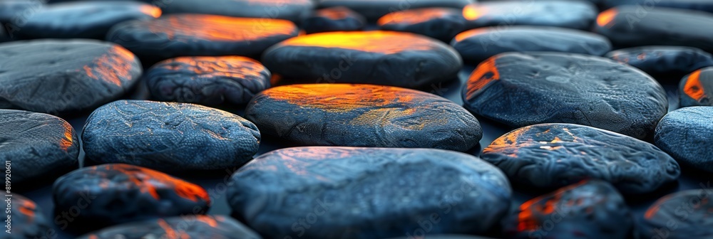 Poster a stack of rocks arranged neatly beside each other