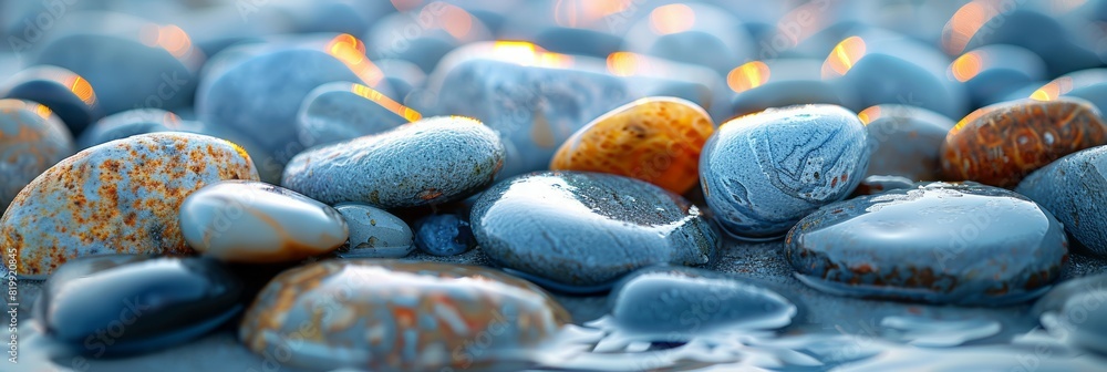 Poster cluster of rocks arranged closely next to each other