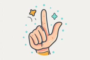 Hand with a finger pointing up and a star above it. Suitable for educational or motivational concepts