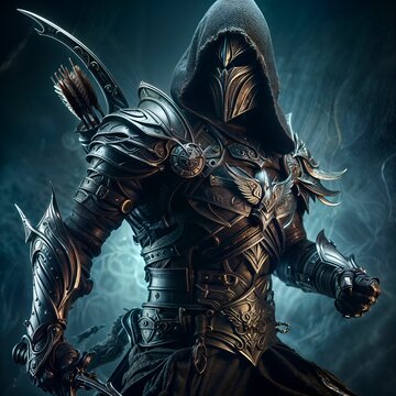 Warrior assassin in armor