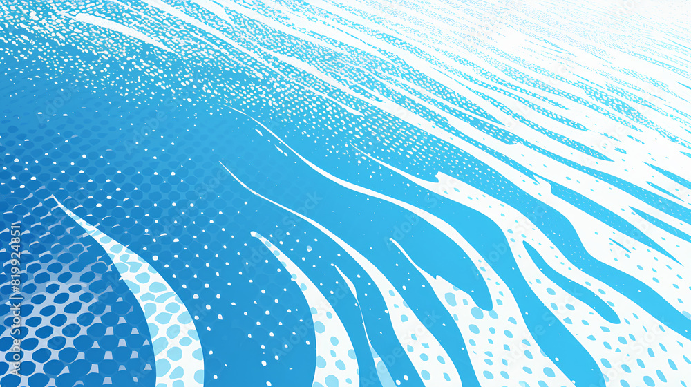 Poster sea waves print dot pattern halftone background