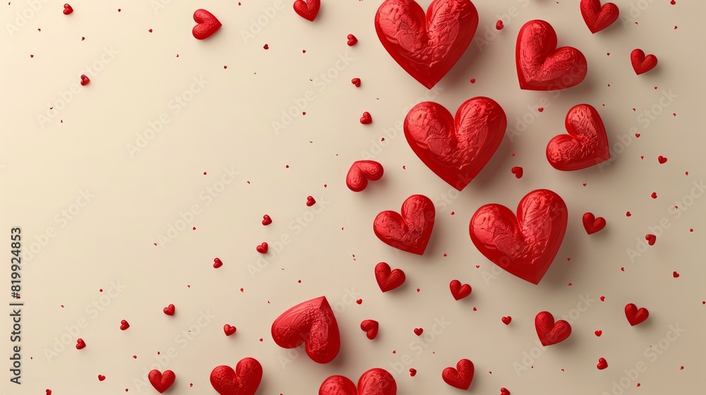 Poster A large red heart with many smaller red hearts surrounding it