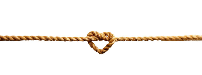 Detailed view of a rope on a white background, showing texture and intricacy