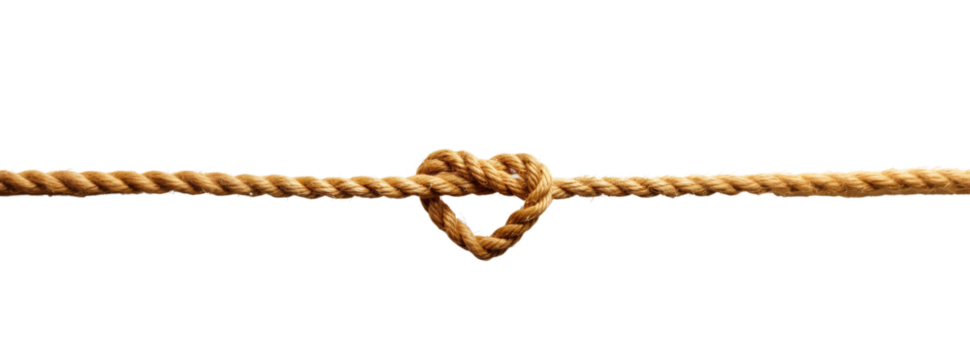 Detailed view of a rope on a white background, showing texture and intricacy