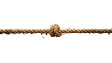 A detailed view of a rope on a white background