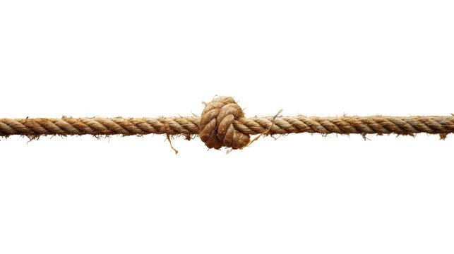 A detailed view of a rope on a white background