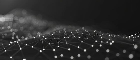 Data technology background. Abstract background. Connecting dots and lines on dark background