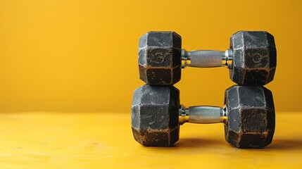 A pair of dumbbells stacked on top of each other, AI