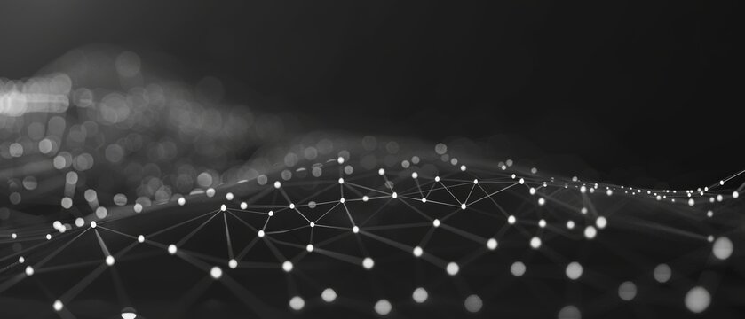 Data technology background. Abstract background. Connecting dots and lines on dark background