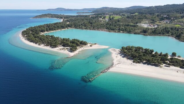 Amazing view of Kassandra coastline near Lagoon Beach, Chalkidiki, Central Macedonia, Greece