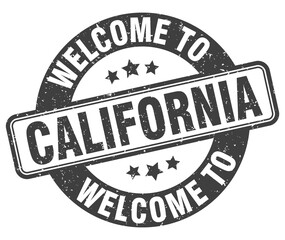 Welcome to California stamp. California round sign