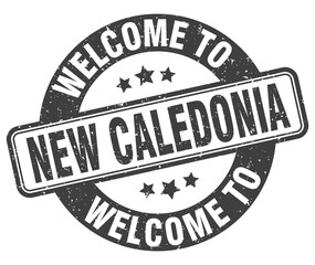 Welcome to New Caledonia stamp. New Caledonia round sign