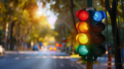 Traffic lights on the street