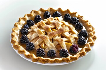 Classic Apple Berry Pie with Flaky, Golden Brown Crust