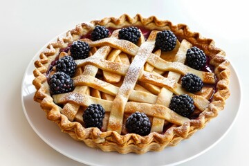 Baked Apple Berry Pie with Flaky, Buttery Crust
