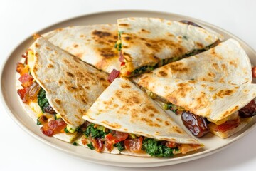Bacon and Manchego Quesadillas with Spinach and Dates