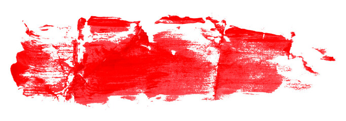 Shiny red brush watercolor painting isolated on transparent background. watercolor png
