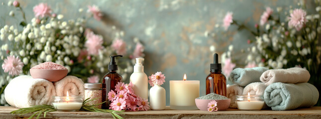 still life with easter eggs and flowers