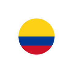 Round Colombia flag emblem vector illustration