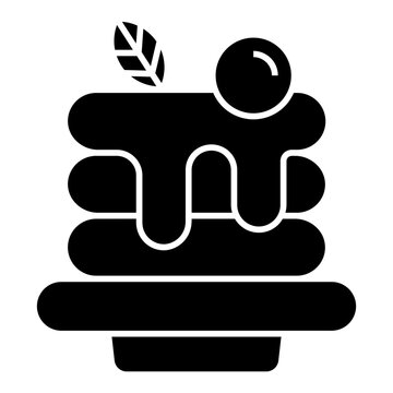 recommend clip art: Breakfast pancakes with syrup and butter icon for food apps and websites