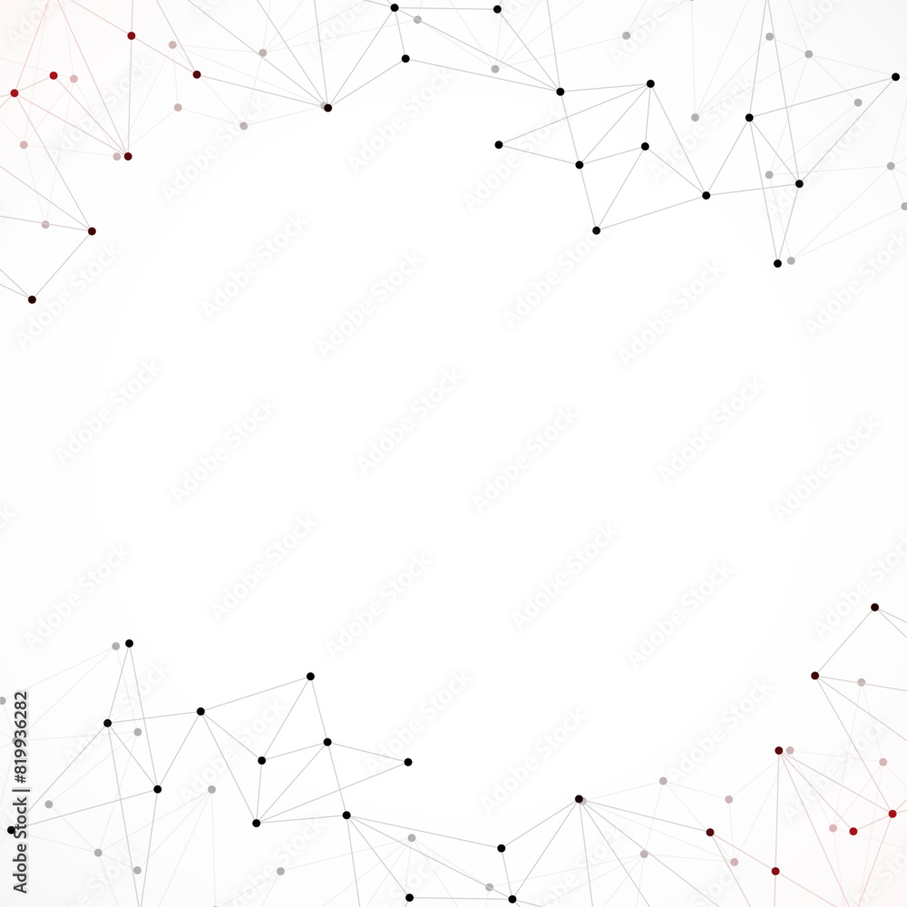 Poster vector illustration of minimalistic design with connecting the dots and lines. abstract geometric ba