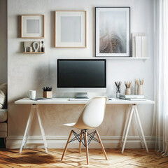 Fototapeta premium Minimalistic home office setup.